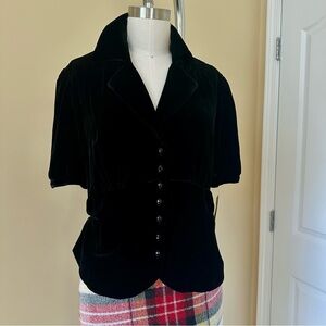 NWT Talbots Women's Velvet Black Short Sleeve Evening Jacket Size 12P